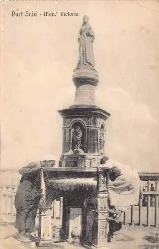 A764 Ägypten Port Said Natives Trinkwasserdenkmal Victoria Postkarte