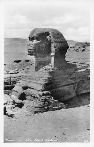 A765 Ägypten Kairo Die Große Sphinx RPPC Vintage Postkarte