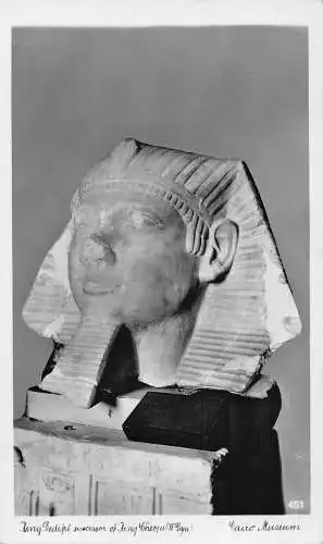 A765 Ägypten Skulptur König Dedefre Nachfolger Cheops Kairo Museum RPPC Postkarte