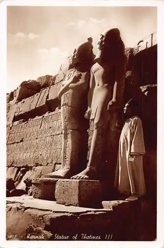 A765 Ägypten Karnak Statue von Thotmes III RPPC Vintage Postkarte