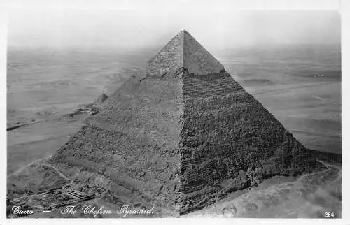 A765 Ägypten Kairo Die Chefren Pyramide RPPC Vintage Postkarte
