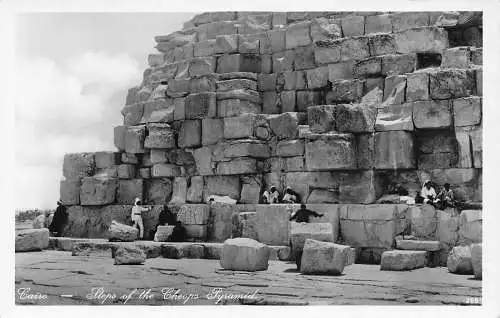 A765 Ägypten Kairo Stufen der Cheops Pyramide RPPC Vintage Postkarte