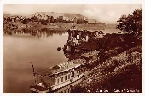 A765 Ägypten Assouan Bad Kleopatra RPPC Vintage Postkarte