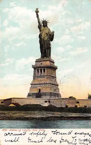 A766 US 1906 New York City Freiheitsstatue Vintage Postkarte