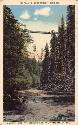 A766 Kanada Capilano Hängebrücke Vancouver BC Vintage Postkarte