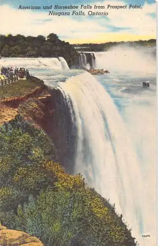 A766 Kanada Ontario Niagarafälle Amerikanische Hufeisenfälle Vintage Postkarte