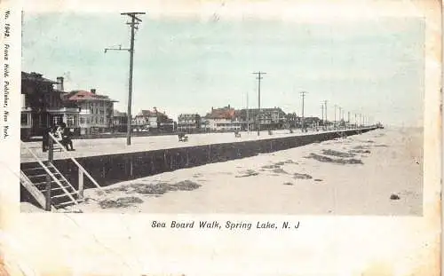 A766 US Sea Board Walk Spring Lake New Jersey Vintage Postkarte