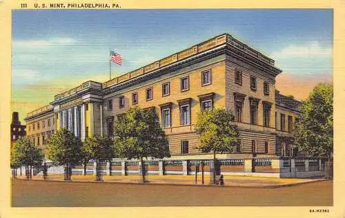 A766 US Mint Philadelphia Pennsylvania Vintage Postkarte