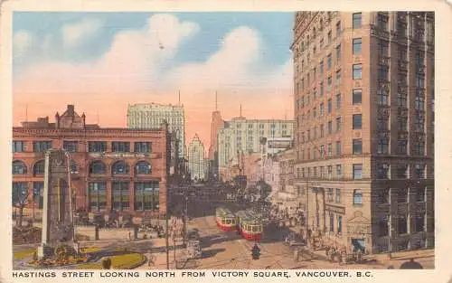 A766 Kanada Hastings Street Blick nach Norden vom Victory Square Vancouver Postkarte