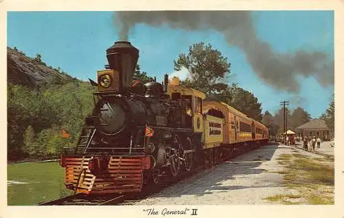 A766 US The General II Steam Train Vintage Postkarte