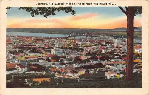 A766 Kanada Montreal und Jacques Cartier Brücke von Mount Royal Postkarte