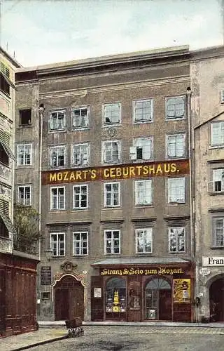 A002 Österreich Salzburg Mozarts Geburtshaus Geburtshaus Vintage Postkarte