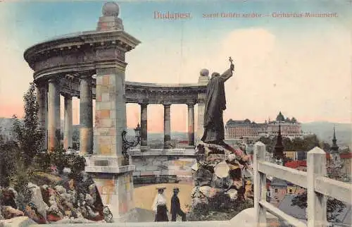 A003 Ungarn Budapest Szent Gellert Szobor Gerhardus Denkmal Postkarte