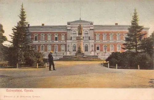 A001 Schweden Upsala Universität Statue Vintage Postkarte