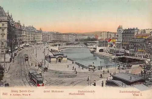 A002 Österreich Wien Hotel Metropole Stefaniebrücke Stadtbahnhof Postkarte