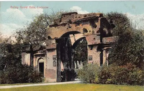 A005 Indien Bombay Mumbailey Bailey Guard Gate Lucknow Vintage Postkarte