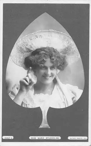 A768 Edwardian British Actress Miss Marie Studholme Portrait 1907 RPPC Postkarte