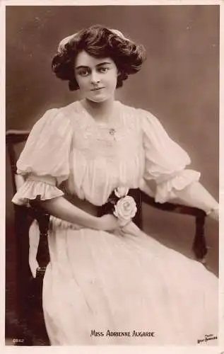 A768 Edwardianische britische Schauspielerin Miss Adrienne Augarde 1909 RPPC Postkarte