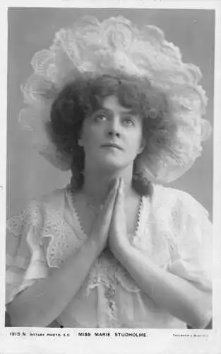 A768 Edwardianische britische Schauspielerin Miss Marie Studholme Echtfoto Postkarte