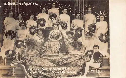 A769 Bath Historischer Festzug 1909 Lady Blaquiere als Mutterbad RPPC Postkarte