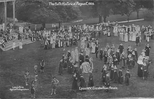 A769 Bath Historical Pageant 1909 Ep V Elizabethian Revels RPPC Postkarte