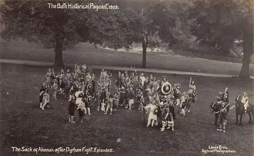 A769 Bath Historischer Festzug 1909 Sack Akeman nach Dyrham Kampf RPPC Postkarte