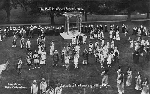 A769 Bath Historischer Festzug 1909 Ep III Krönung von König Edgar RPPC Postkarte