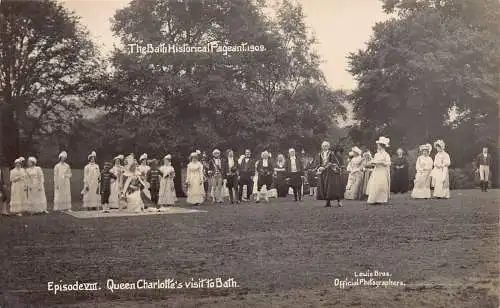 A769 Bath Historical Pageant 1909 Queen Charlotte's Visit RPPC Postkarte