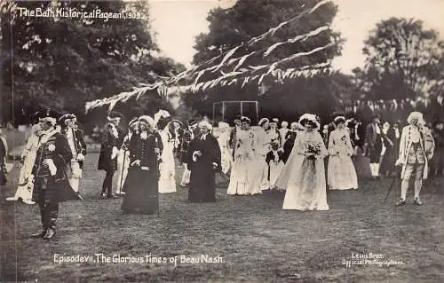 A769 Bath Historischer Festzug 1909 Glorreiche Zeiten von Beau Nash RPPC Postkarte