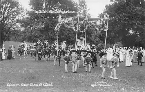 A769 Bath Historical Pageant 1909 Queen Elizabeth and Court RPPC Postkarte