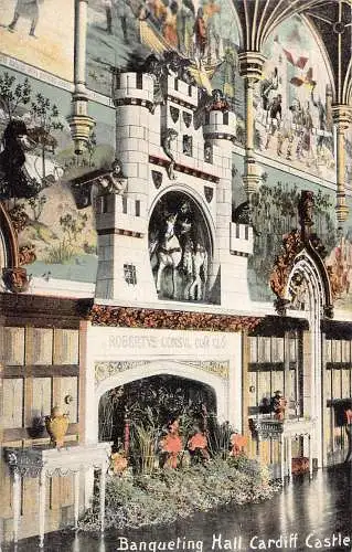 A771 Wales Cardiff Castle Banqueting Hall Vintage Postkarte