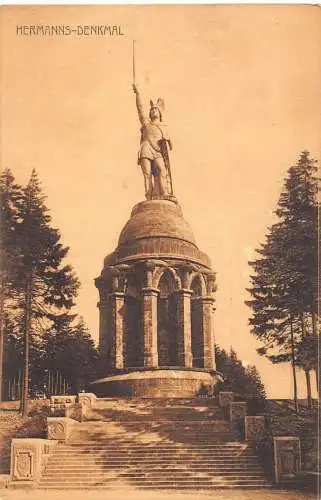 L050 Deutschland Hermanns Denkmal Statue Grotenburg Detmold Vintage Postkarte