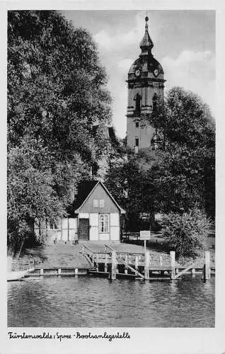 L050 Deutschland Fürstenwalde Spree Bootsanlegestelle Vintage Postkarte