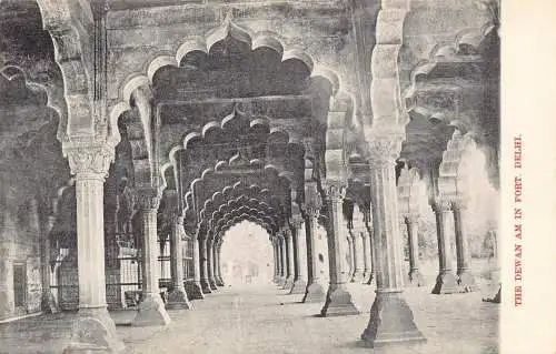 A004 Indien The Dew am In Fort Delhi Arkaden Vintage Postkarte