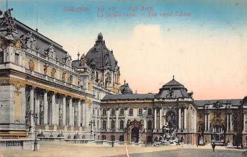 A003 Ungarn Budapester Königspalast Vintage Postkarte