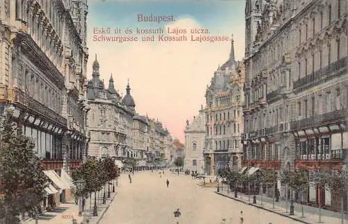 A003 Ungarn Budapest Eskue ut Lajos Utcza Straße Vintage Postkarte