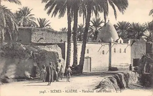 L391 Algerien Alger Szene Marabout Dans l'Oasis ES Kinder Vintage Postkarte