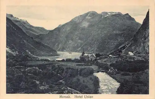L390 Norwegen Meraak Hotel Union Berg Vintage Postkarte