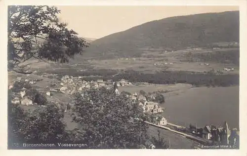 L389 Norwegen Bergensbanen Vossevangen Panoramablick Vintage Postkarte