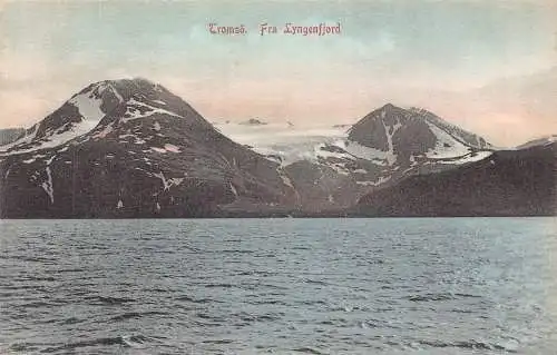 L390 Norwegen Tromsoe Fra Lyngenfjord Vintage Postkarte