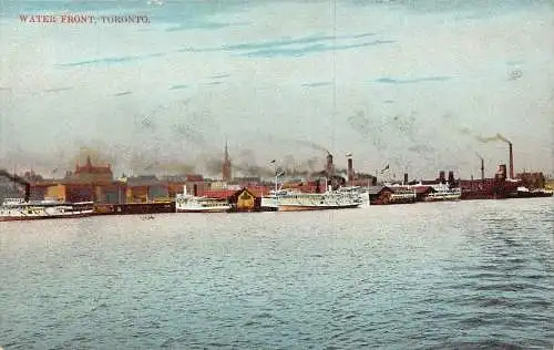 L388 Kanada Toronto Water Fronts Dampfschiffe Vintage Postkarte