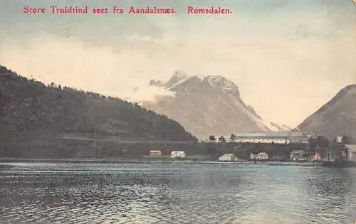 L389 Norway Store Troldtind seet fra Aandalsnaes Romsdalen Vintage Postkarte