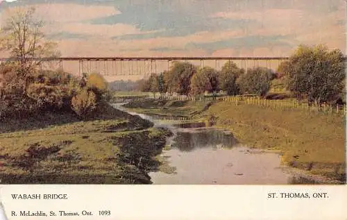 L387 Kanada St Thomas Wabash Bridge Vintage Postkarte