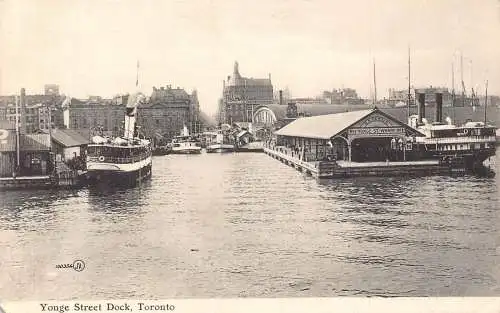 L387 Kanada Toronto Yonge Street Dock Dampfschiff Vintage Postkarte