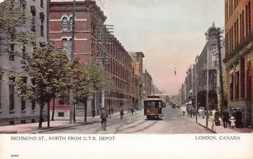 L388 Kanada Richmond St North von GTR Depot London Straßenbahn Vintage Postkarte