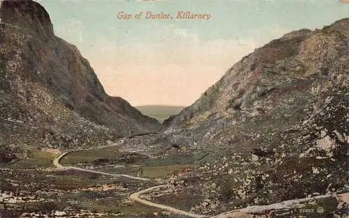 L386 Ireland Gap of Dunloe Killarney Mountain Road Vintage Postkarte