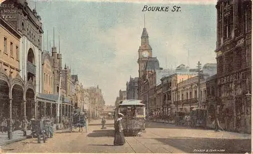 L385 Irland Dublin Bourke Street Straßenbahn Wertheim, Roberts, Arcade Geschäfte Postkarte
