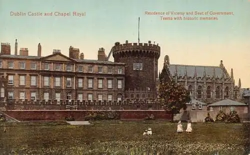 L385 Irland Dublin Castle and Chapel Royal Vintage Postkarte