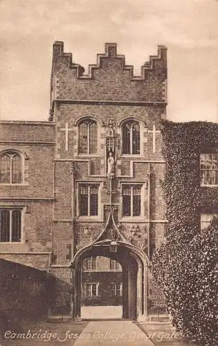 L244 England Cambridge Jesus College Great Gate Vintage Postkarte