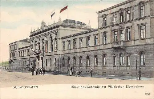 L114 Deutschland Ludwigshafen Sitz Pfälzer Eisenbahnen Vintage Postkarte